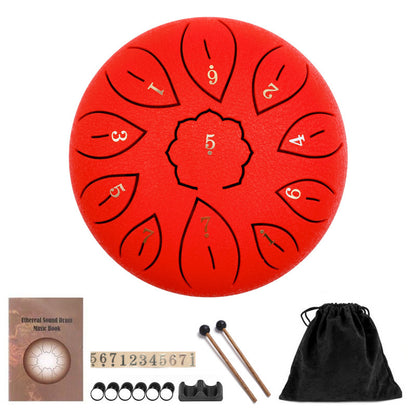 Experience a unique and resonant sound with 6-inch 11-tone Ethereal Drum C Steel Tongue Drum, perfect for sound healing settings. The vibrant tones of this instrument blend with the therapeutic intentions of sound healing, creating a truly immersive exper