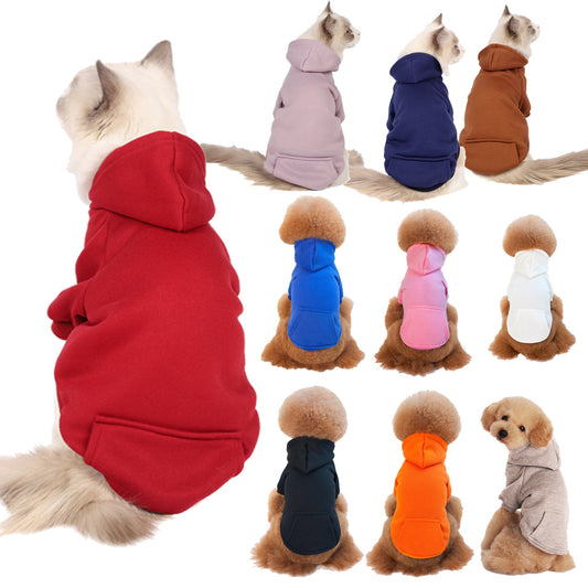 Your pets will look adorable and stay warm in these fleece lined hoodies! Any indoor pet will make a statement especially if you have a hoodie yourself! Made with quality materials and soft fleece lining, these stylish pet hoodies provide ultimate comfort