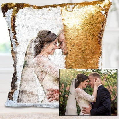 Experience the ultimate in personalized luxury with our CUSTIMO Photo Pet Sequins Pillow. Adorned with your chosen image, this one-of-a-kind pillow will make a memorable gift for your loved one. Simply upload a photo from your phone and let our skilled ar