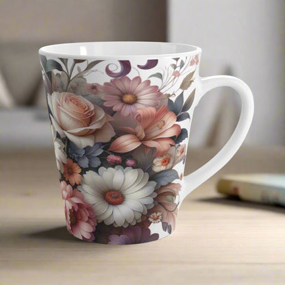 This Floral Beauties Latte Mug exudes a charming and feminine vibe, perfect for sipping your favorite latte or tea. It makes a lovely gift for flower lovers and can add a touch of elegance to any morning routine. Ideal for birthdays, Mother's Day, or as a