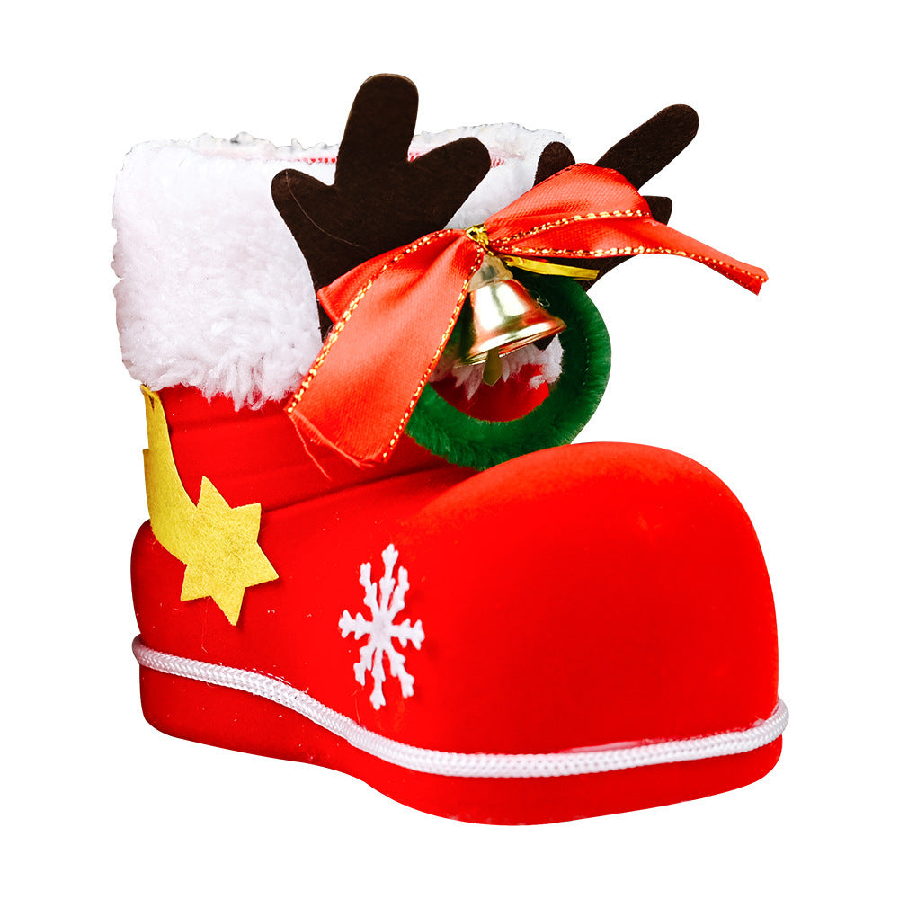 Decoración navideña con botas de Papá Noel