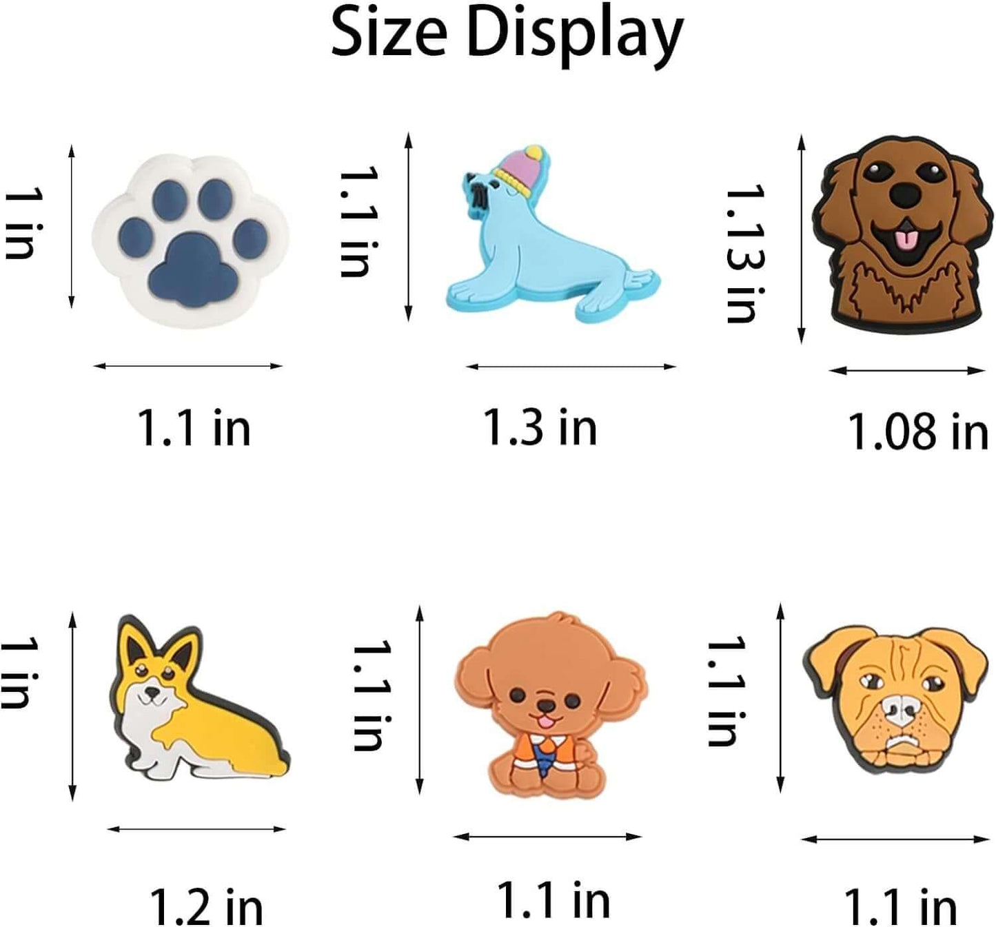 25 pc Cartoon Animal Dog Series Hole Shoes Accesories