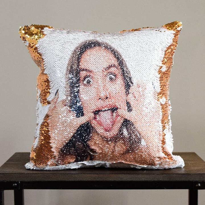 Experience the ultimate in personalized luxury with our CUSTIMO Photo Pet Sequins Pillow. Adorned with your chosen image, this one-of-a-kind pillow will make a memorable gift for your loved one. Simply upload a photo from your phone and let our skilled ar