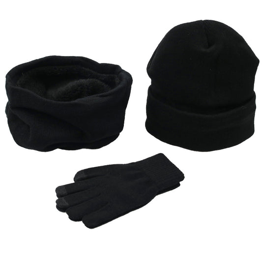 Conjunto de 3 piezas de gorro, bufanda y guantes de invierno para hombre.