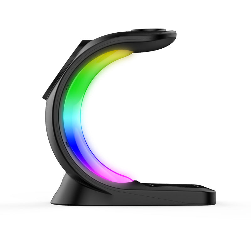 "Magnetic charging, fast & safe. 4-in-1 design for a cleaner, RGB-lit desktop. Touch control & FOD detection for convenience."