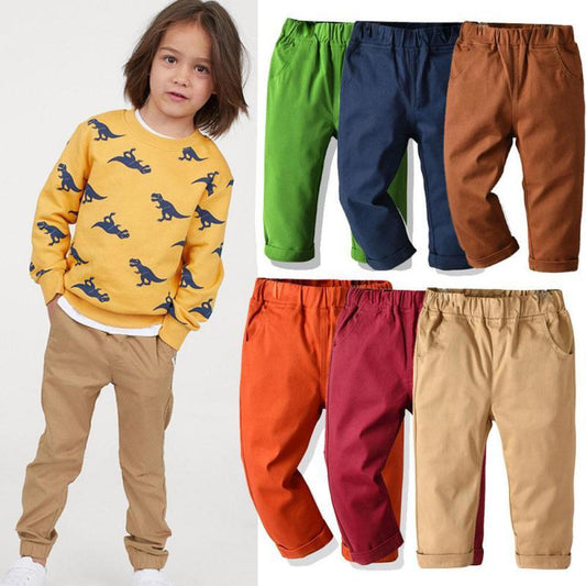 Get your little dude ready for back to school or parties with these versatile casual trousers - perfect for any occasion, whether he's studying hard or just hanging out with his friends (or eating all the snacks)! Size Information: Size: 80cm, 90cm, 100cm