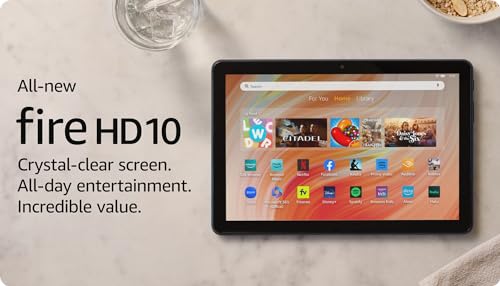 #Sponsored Amazon Fire HD 10 Tablet in Black: 25% faster, 3GB RAM for smooth streaming, reading & gaming. 10.1" 1080p Full HD display for vibrant entertainment.