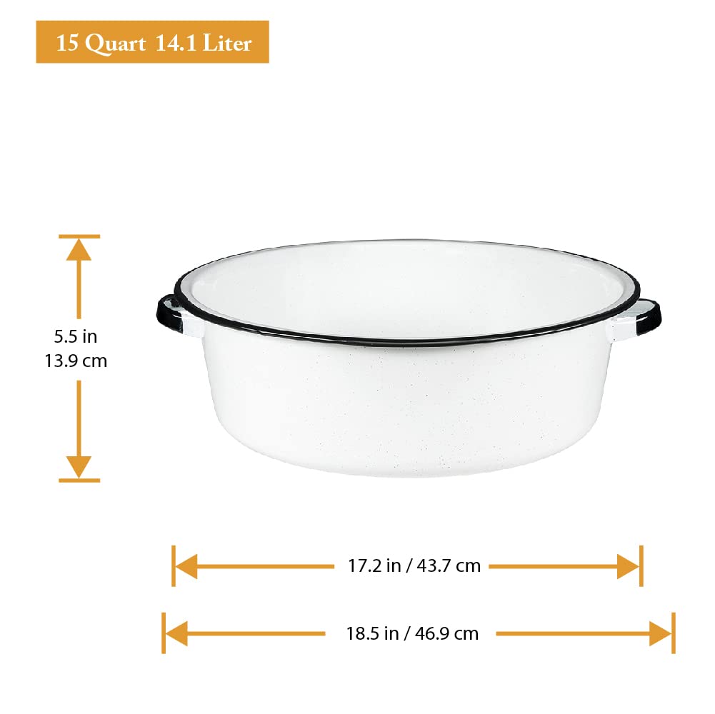 Granite Ware Enamel on Steel Dish Pan, 15-Quart Capacity - Foot Soak Basin - Kitchen