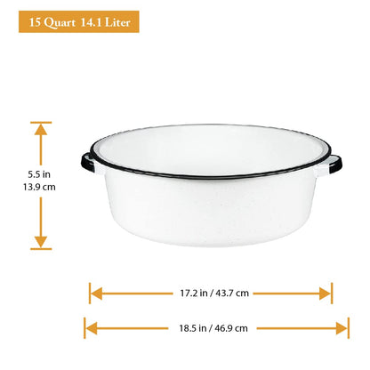 Granite Ware Enamel on Steel Dish Pan, 15-Quart Capacity - Foot Soak Basin - Kitchen