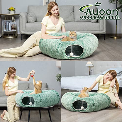 "Sponsored" Brand: AUOON Color: Green Features: Premium Design: This lovely long cat tunnel is 36 inches,providing plenty space for less than 10 KG cat or small dog to play together Great for Playing:This soft and plush material is more luxurious and dura