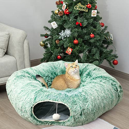 "Sponsored" Brand: AUOON Color: Green Features: Premium Design: This lovely long cat tunnel is 36 inches,providing plenty space for less than 10 KG cat or small dog to play together Great for Playing:This soft and plush material is more luxurious and dura