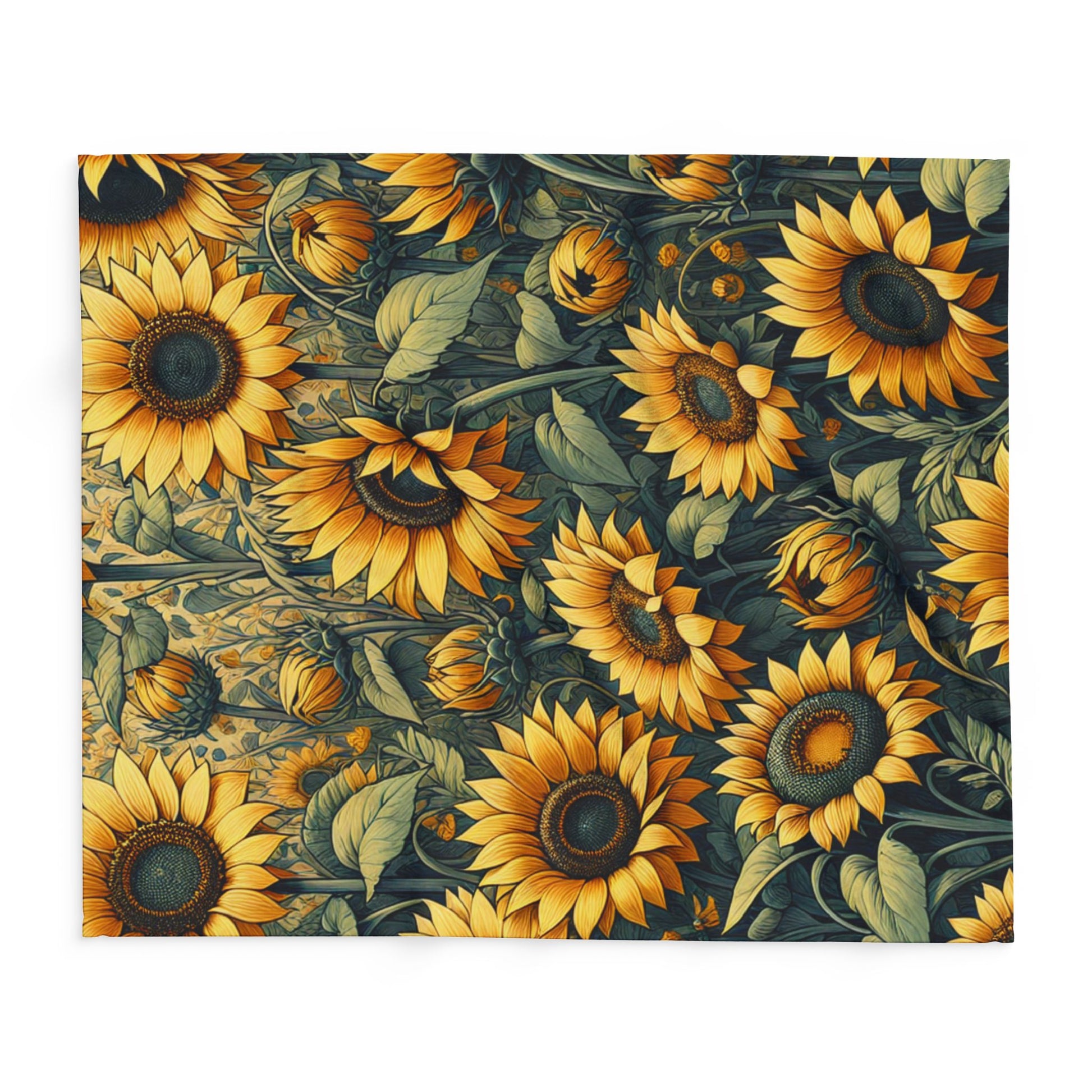 Sunflowers Arctic Fleece Blanket: Cozy, durable, and perfect for bedrooms, sofas, or outdoor swings. Ideal for Fall, Winter, Christmas, and movie nights!