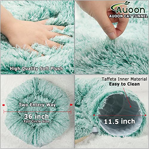 "Sponsored" Brand: AUOON Color: Green Features: Premium Design: This lovely long cat tunnel is 36 inches,providing plenty space for less than 10 KG cat or small dog to play together Great for Playing:This soft and plush material is more luxurious and dura