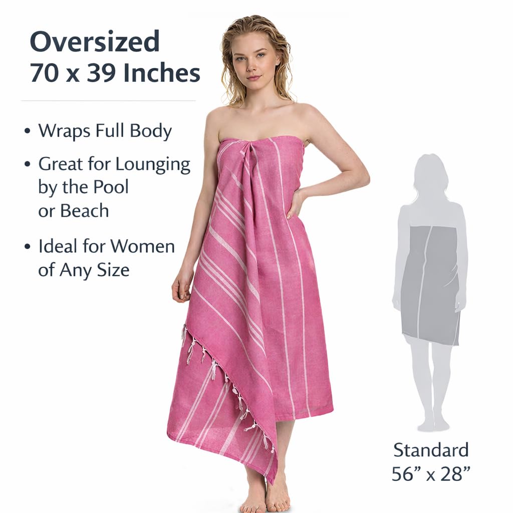 Turkish Beach Towel Set of 4 | Quick-Dry, Sand-Free & Oversized