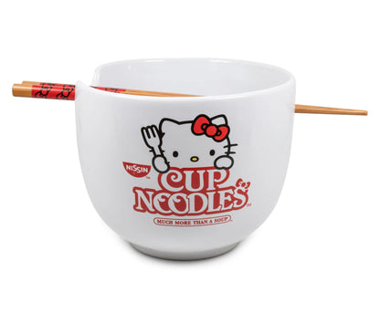 Hello Kitty Ceramic Ramen Noodle Rice Bowl with Chopsticks