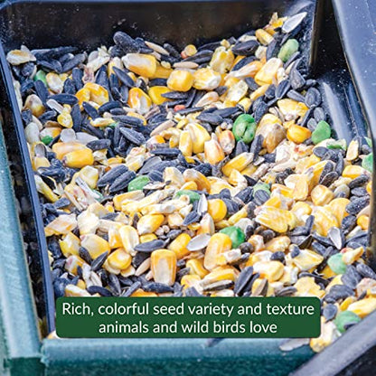 Brand: LyricFeatures: All-natural mix high in nutrients Hand-crafted mix of corn, black oil sunflower, red milo, whole oats, peanuts and green peas. Attracts squirrels, rabbits, turkeys, jays, cardinals, chickadees and many more See a wide variety of natu