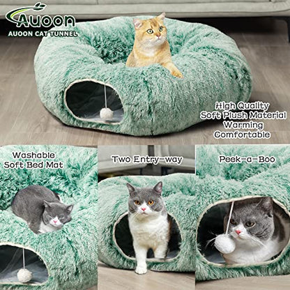 "Sponsored" Brand: AUOON Color: Green Features: Premium Design: This lovely long cat tunnel is 36 inches,providing plenty space for less than 10 KG cat or small dog to play together Great for Playing:This soft and plush material is more luxurious and dura