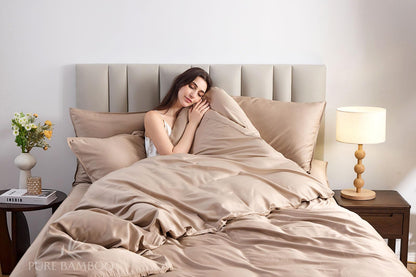 Pure Bamboo Duvet Insert King Size (106x92 in) - Ultra Soft Quilted Duvet Insert with 8 Corner & Side Loops, Double Stitching, Satin Piping - Luxuriously Soft (King, Heavyweight)