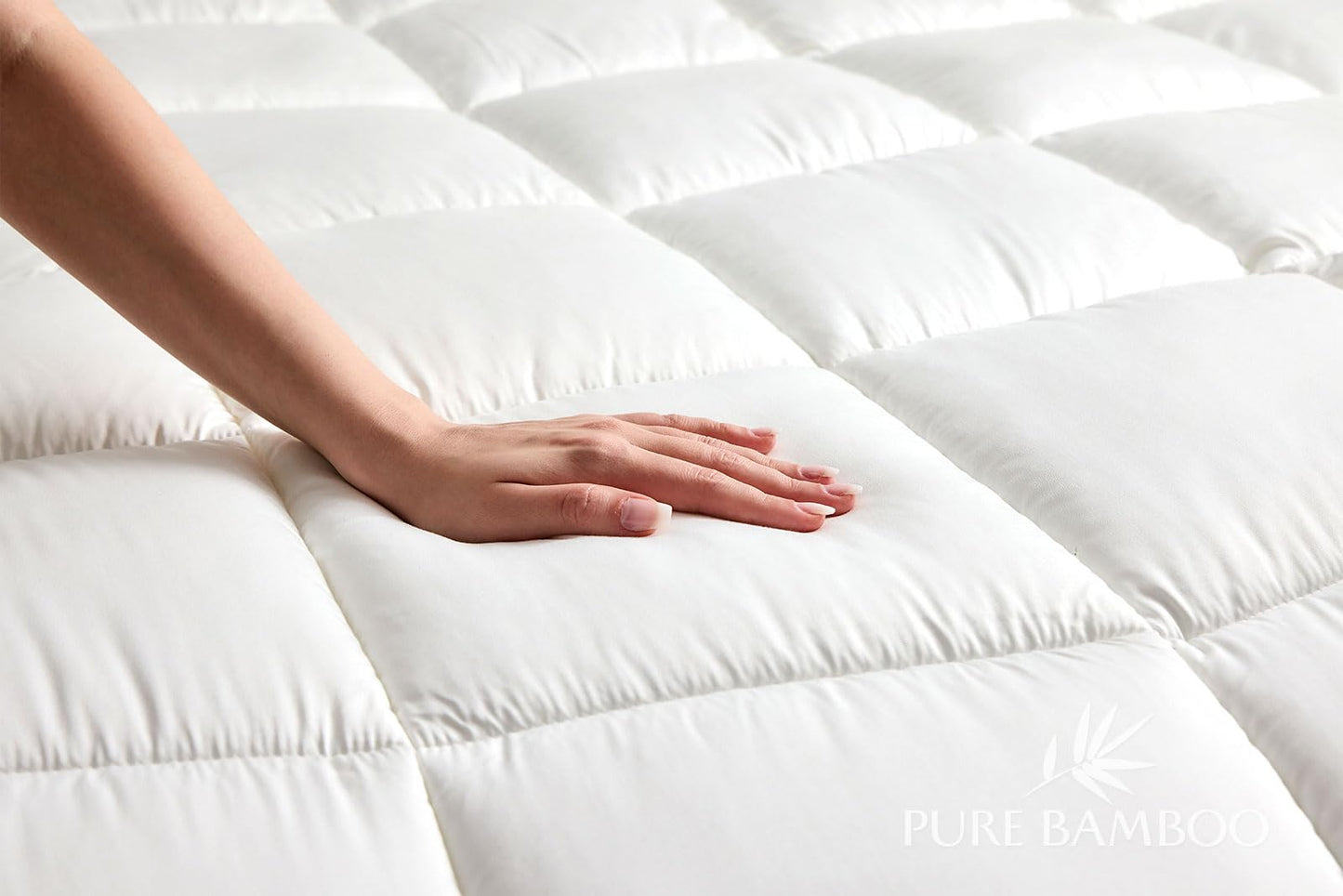 Pure Bamboo Duvet Insert King Size (106x92 in) - Ultra Soft Quilted Duvet Insert with 8 Corner & Side Loops, Double Stitching, Satin Piping - Luxuriously Soft (King, Heavyweight)