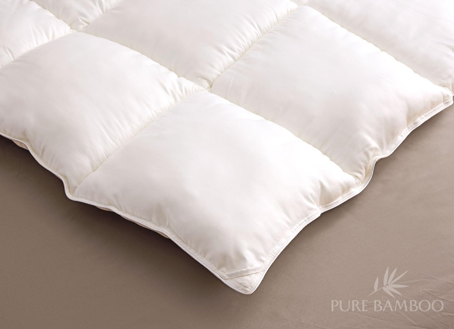 Pure Bamboo Duvet Insert King Size (106x92 in) - Ultra Soft Quilted Duvet Insert with 8 Corner & Side Loops, Double Stitching, Satin Piping - Luxuriously Soft (King, Heavyweight)