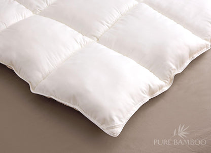 Pure Bamboo Duvet Insert King Size (106x92 in) - Ultra Soft Quilted Duvet Insert with 8 Corner & Side Loops, Double Stitching, Satin Piping - Luxuriously Soft (King, Heavyweight)