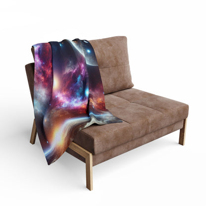 This Vast Galaxy Arctic Fleece Blanket exudes a cosmic and dreamy vibe, perfect for stargazers and space enthusiasts. It offers warmth and comfort, making it ideal for cozy nights at home or outdoor adventures. This blanket is relevant for occasions like