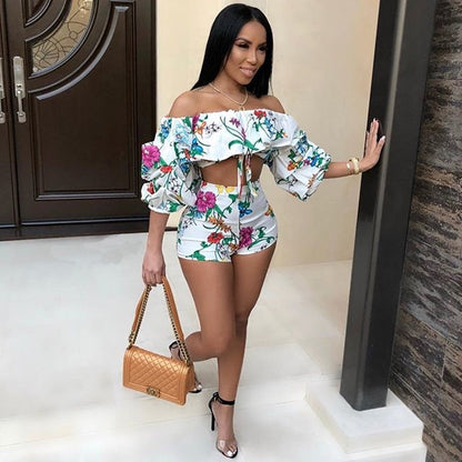 Off the Shoulder 2 pc Shorts set