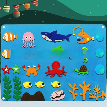 Unleash your child's creativity with these 3-dimensional felt boards! They can play show & tell, color printing dinosaurs on the storyboard, and explore various themes like stars, the ocean, the farm, the zoo, insects, and more! The possibilities are endl