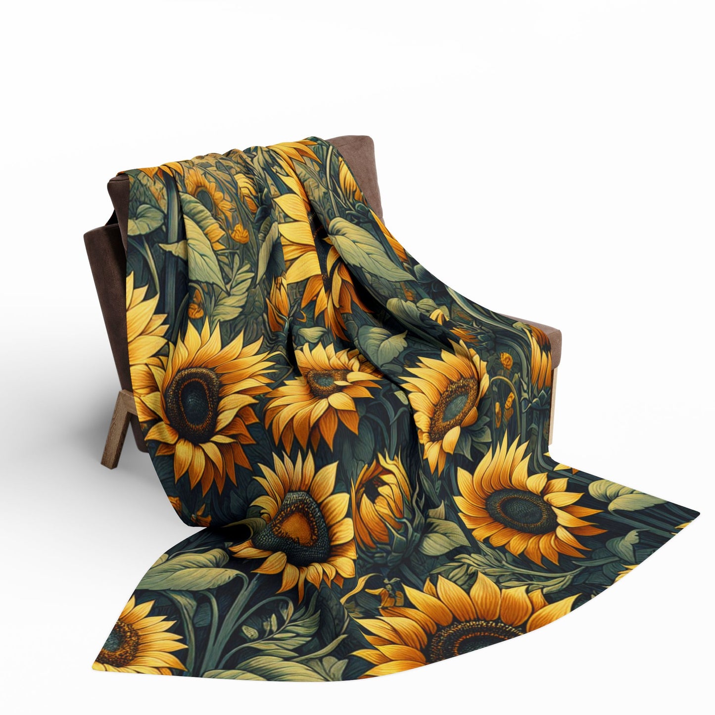 Sunflowers Arctic Fleece Blanket: Cozy, durable, and perfect for bedrooms, sofas, or outdoor swings. Ideal for Fall, Winter, Christmas, and movie nights!