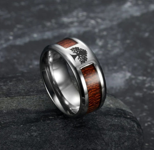 Elevate your style with our Asgard Handcrafted Stainless Steel Celtic Tree Of Life And Wood Inset Ring collection. Choose from distinctive designs such as the Tree of Life, Cross, Masonic, and Skull to make a statement of individuality. Product informatio