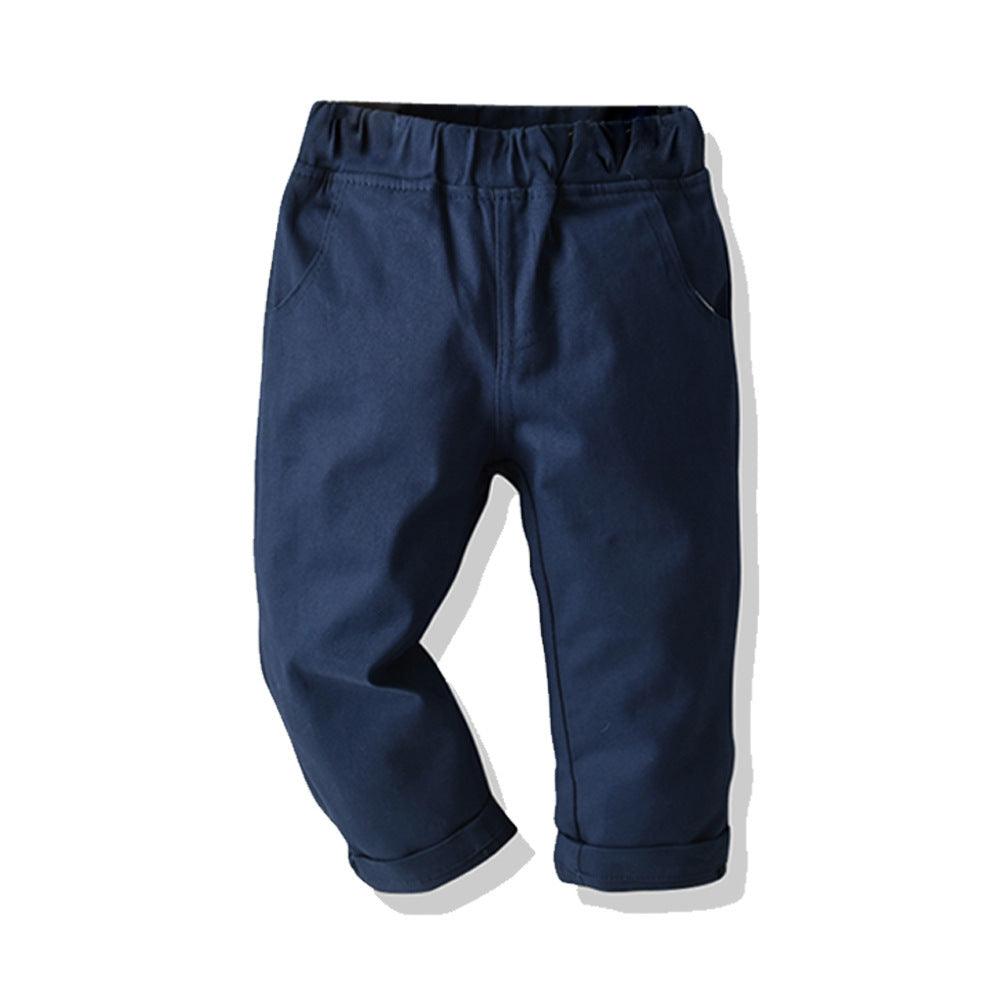 Get your little dude ready for back to school or parties with these versatile casual trousers - perfect for any occasion, whether he's studying hard or just hanging out with his friends (or eating all the snacks)! Size Information: Size: 80cm, 90cm, 100cm