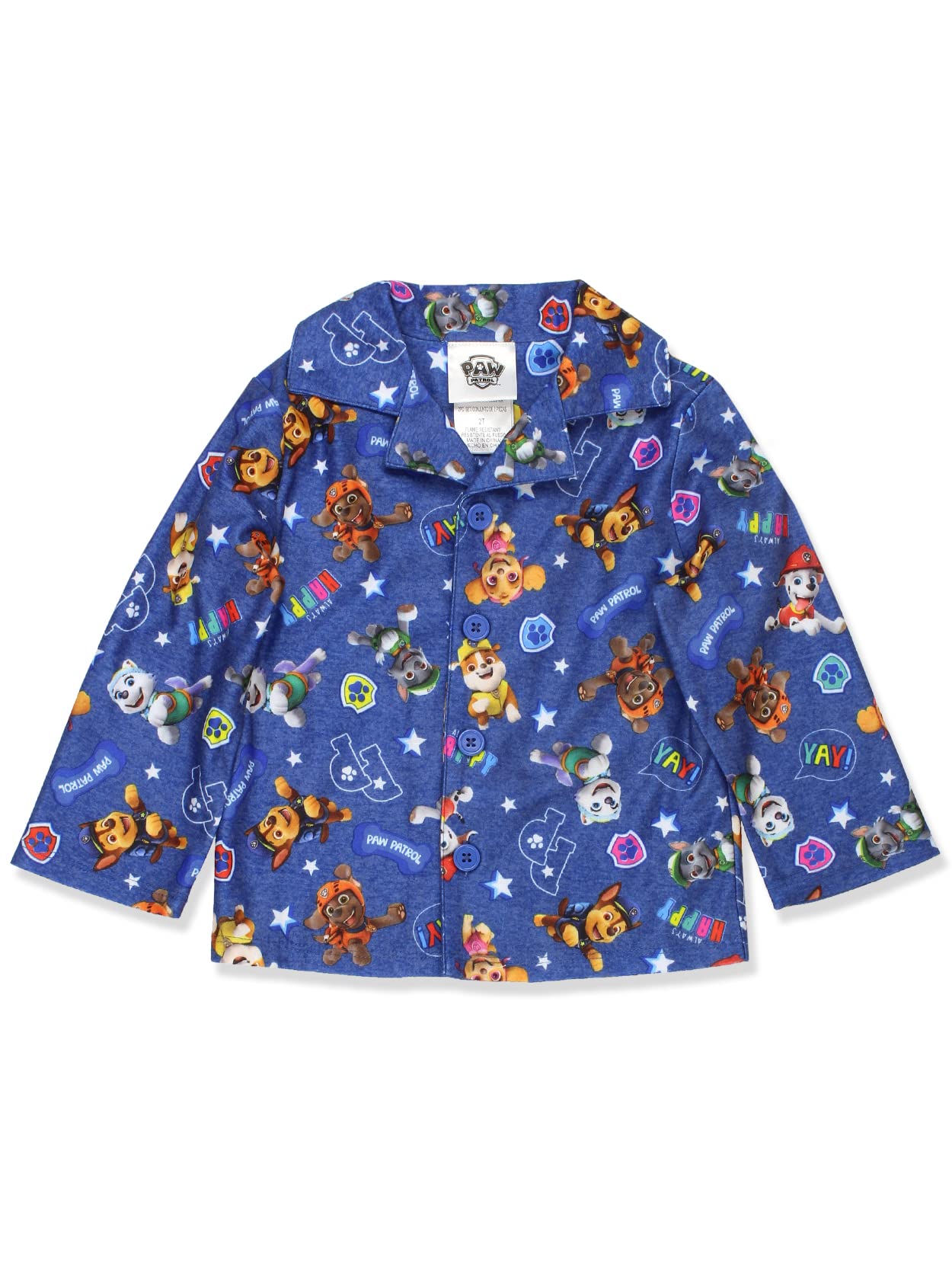 Conjunto de pijama estilo abrigo de franela para niños pequeños de Paw Patrol