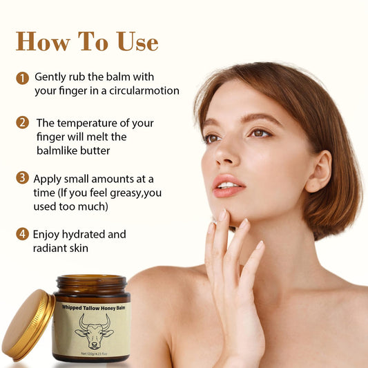 Whipped Beef Tallow & Raw Honey Moisturizer by Lopeie | Face & Body Cream | 4.23 oz