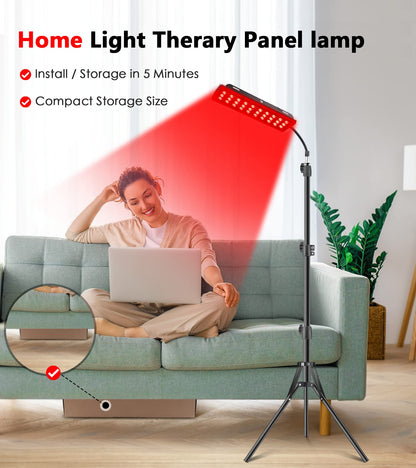 Red Light Therapy Lamp, Infrared Light Therapy with Stand - 660nm Redlight and 850nm Near Infrared Light Device for Body Pain Relief Skin Care