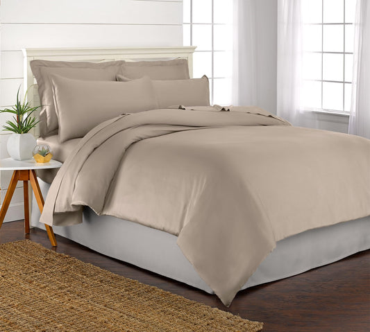 King Duvet Cover by Pure Bamboo, 3 Piece Set, Genuine 100% Organic Viscose Derived from Bamboo, Luxuriously Soft and Cooling, 2 Pillowcases (King, Sand)