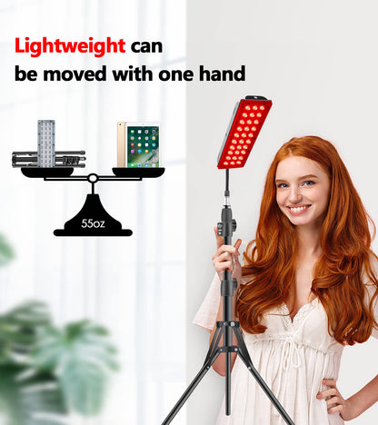 Red Light Therapy Lamp, Infrared Light Therapy with Stand - 660nm Redlight and 850nm Near Infrared Light Device for Body Pain Relief Skin Care