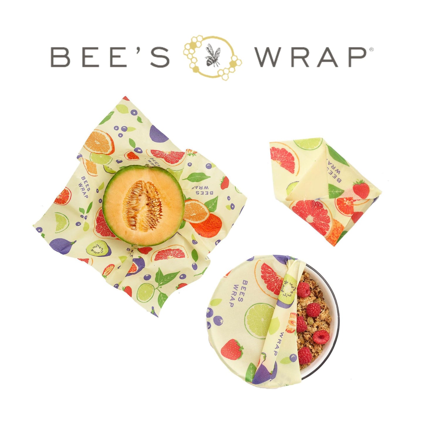 "Commission eligible" Brand: Bee's Wrap Color: Fresh Fruit Features: ECO FRIENDLY REUSABLE FOOD WRAPS are here to eliminate single-use plastic wrap from your kitchen. The green alternative to plastic food storage, our beeswax food wraps keep your food fre