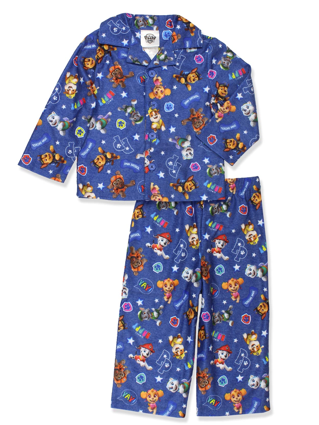 Conjunto de pijama estilo abrigo de franela para niños pequeños de Paw Patrol