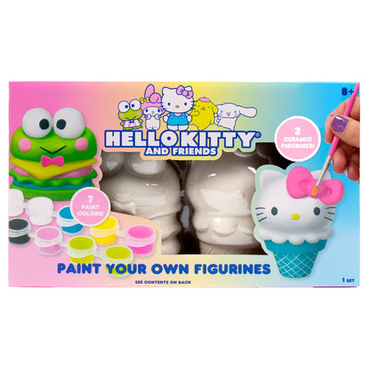 Hello Kitty and Friends Paint Your Own Figurines Arts and Crafts Kit, Ceramic Paintable Hello Kitty & Keroppi, Kawaii Painting Kit for Kids( & adults) Ages 8+