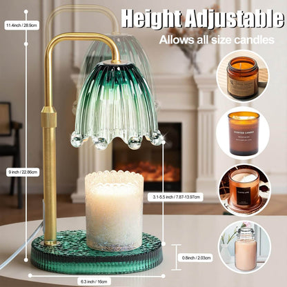 Maromamix Candle Warmer Lamp with Timer - Electric Wax Melt Warmer with Adjustable Height and Dimmer for Scented Candle Wax.