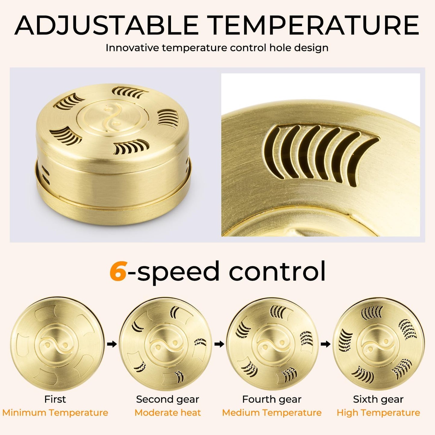 Moxluck Copper Moxa Box with Bag Set, Copper Tank Moxibustion Treatment Tool