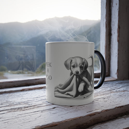 Peek a Boo Puppy Color Morphing Mug, 11oz