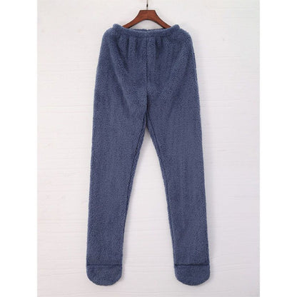 Women Coral Fleece Footed Leggings- Loungewear