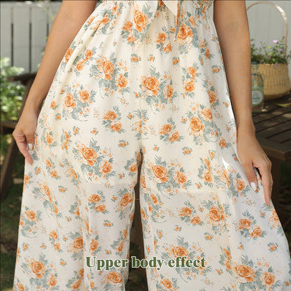 Women's Wide Legged Floral Jumsuit