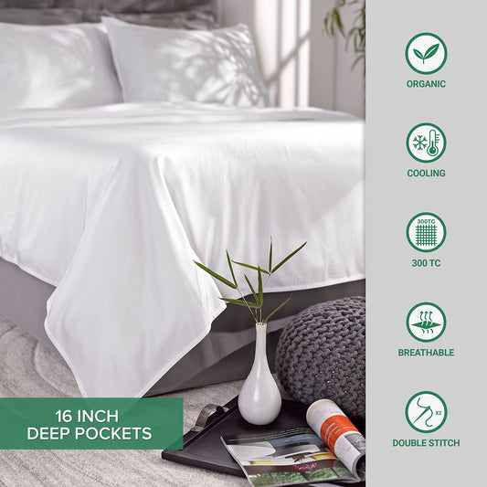 Pure Bamboo King Sheets, Genuine 100% Organic Viscose Derived from Bamboo Bed Sheet Set, Luxuriously Soft & Cooling, Double Stitching, 2 Year Quality Promise (King, Sand)