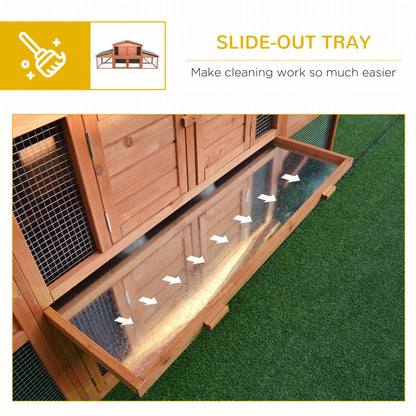 PawHut 89" L Outdoor Rabbit Hutch, Roam and Exercise Freely