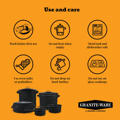 Granite Ware Enamel on Steel Dish Pan, 15-Quart Capacity - Foot Soak Basin - Kitchen