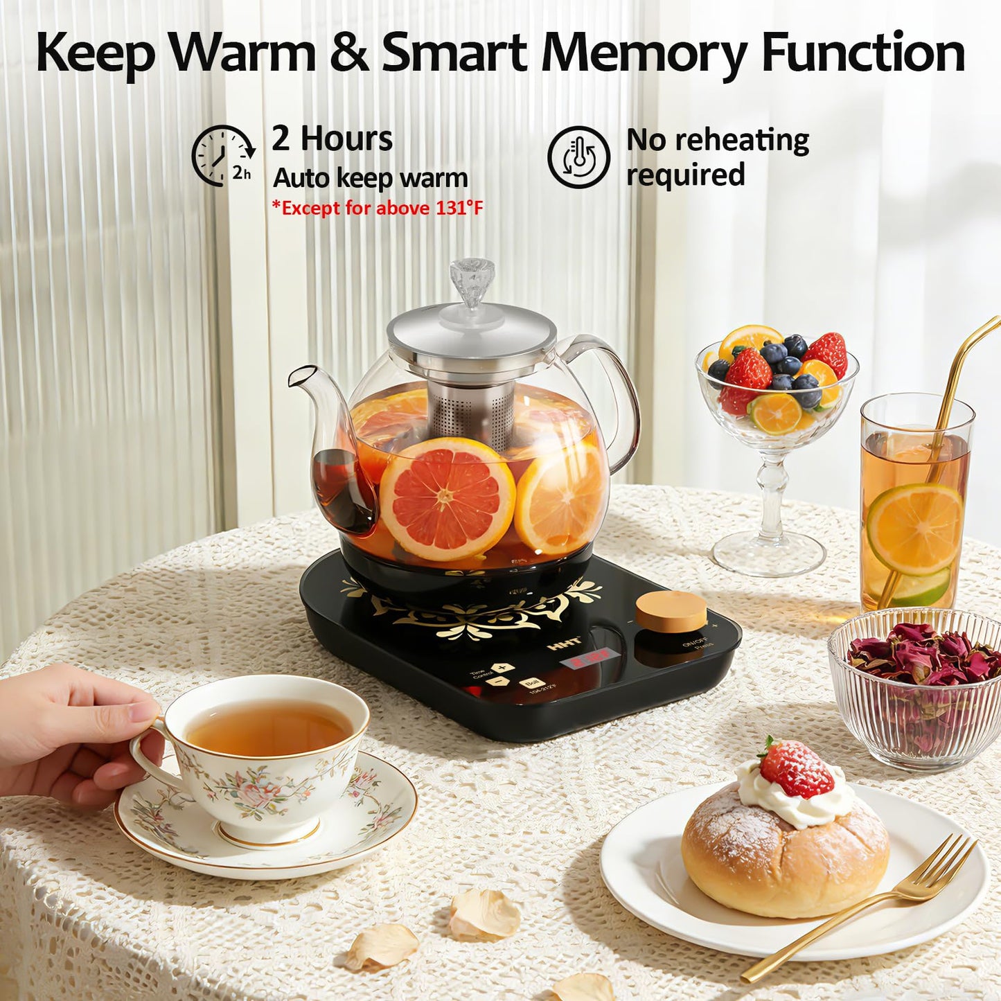 Electric Tea Maker with Infuser, ±1℉ Precise Temperature Control