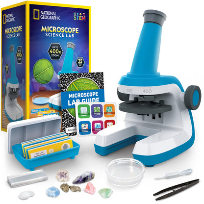 #Sponsored Brand: Blue Marble Color: Multicolor Features: KIDS WILL LOVE THIS MICROSCOPE - Large focus knobs, a soft-touch eyepiece, and an adjustable platform make it easy to keep specimens positioned just right. Three levels of magnification and lights