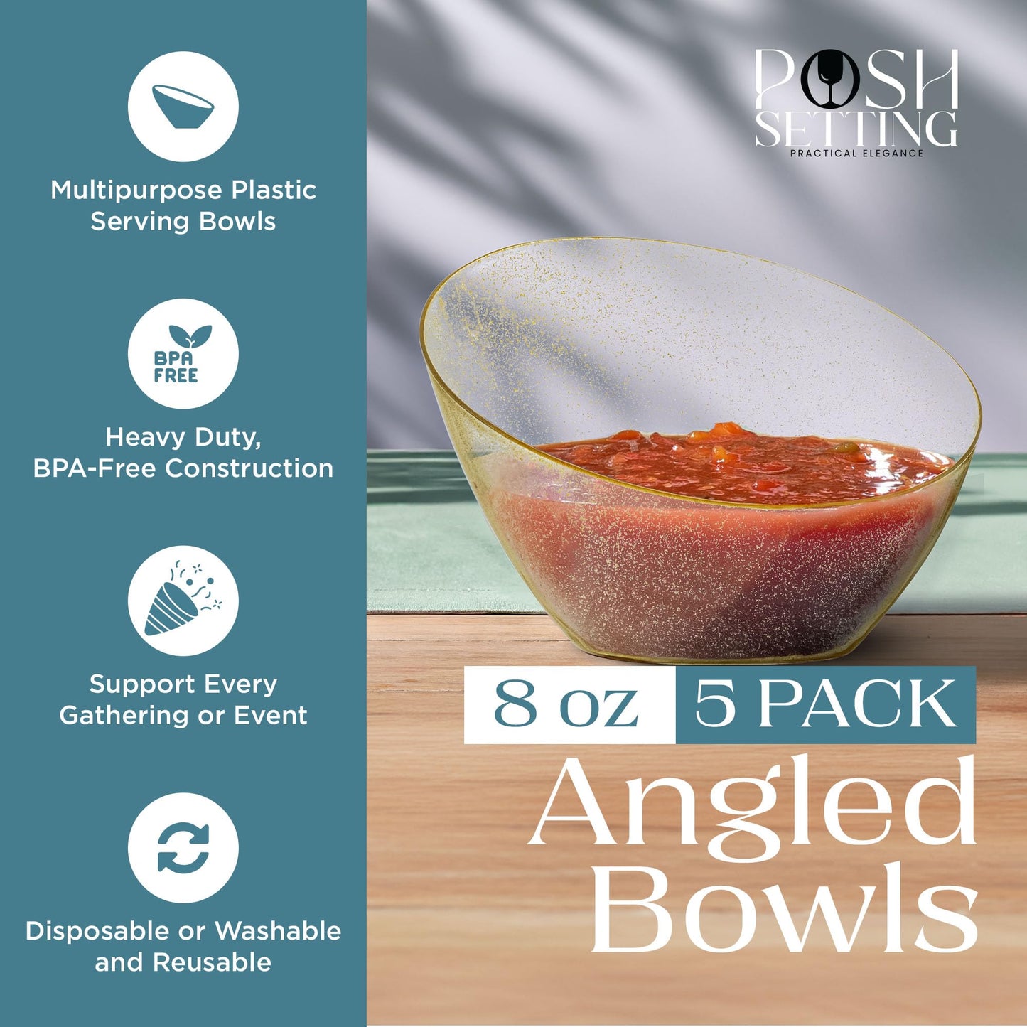 "Sponsored" Brand: Posh Setting SOLVE YOUR SERVING PROBLEMS WITH OUR SET OF 5 PLASTIC BOWLS: Tired of flimsy disposable serving bowls that break and disappoint? Say goodbye to the hassle with our set of 5 sturdy, premium plastic serving bowls. Our party s